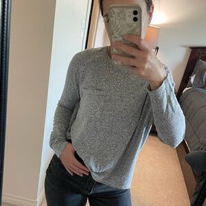 Roots Canada Soft Cozy Grey Long Sleeve Shirt with Front Pocket Size XS